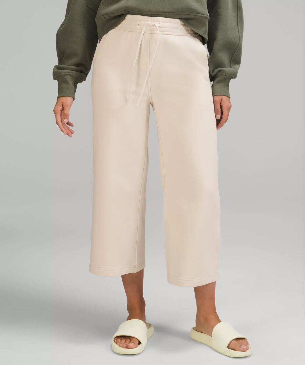 Lululemon Loungeful High Rise Wide Leg Crop White Opal Size 10